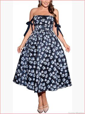 Plus Size Corset Maxi Dress Floral Jacquard A-Line Formal Wedding Cocktail